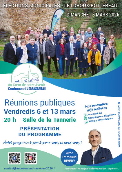 Réunions publiques 6 et 13 mars